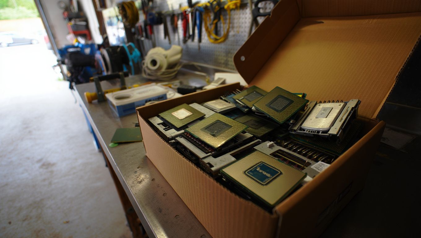 Ce carton de vieux processeurs oublié pendant vingt ans dans un garage vaut aujourdʼhui le prix dʼune voiture neuve