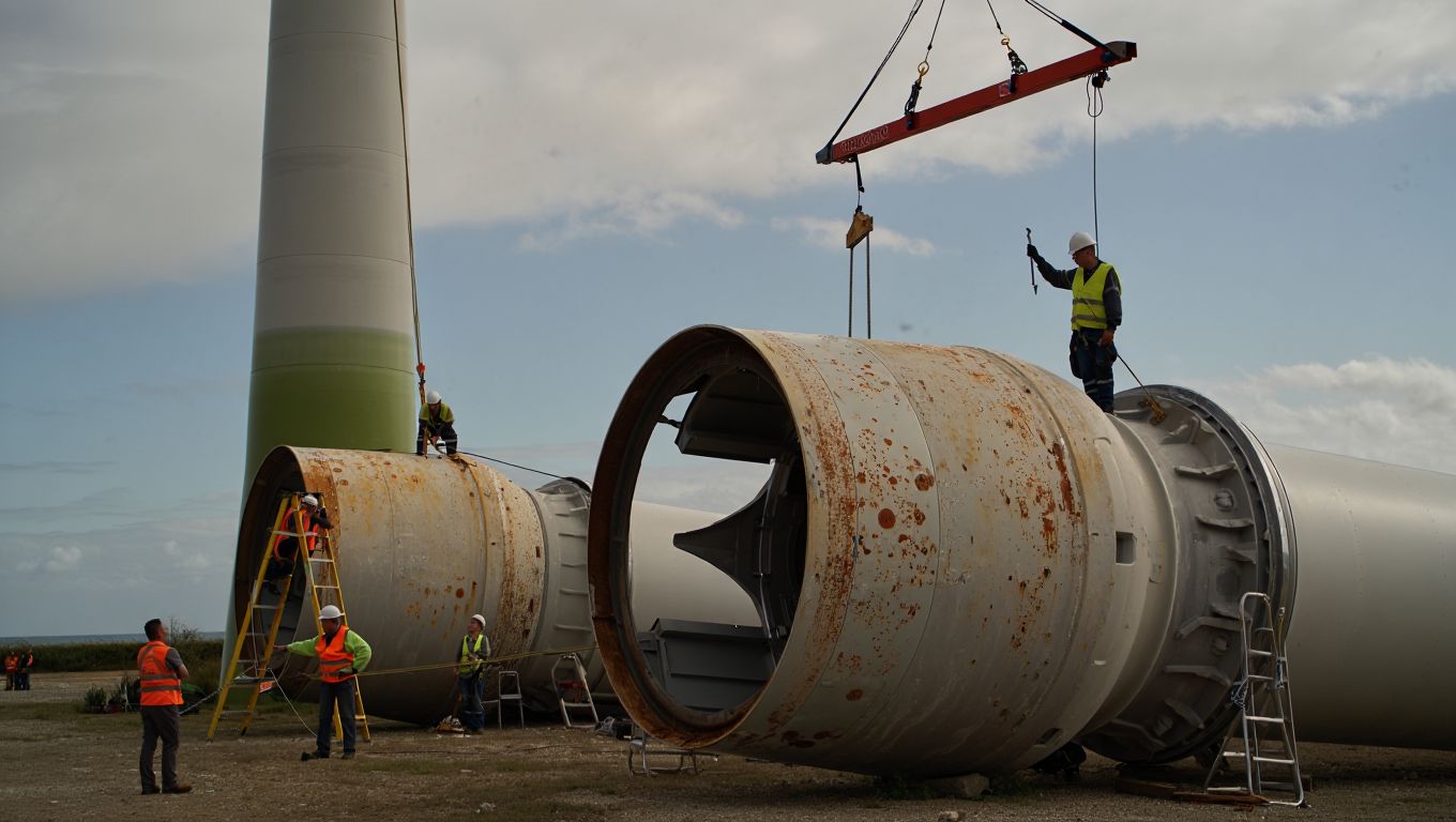 Ces vieilles éoliennes démontées faute de rentabilité repartent aujourdʼhui vers un pays où elles valent bien plus cher quʼici